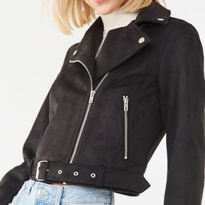 Forever 21 Black Suede Moto Jacket